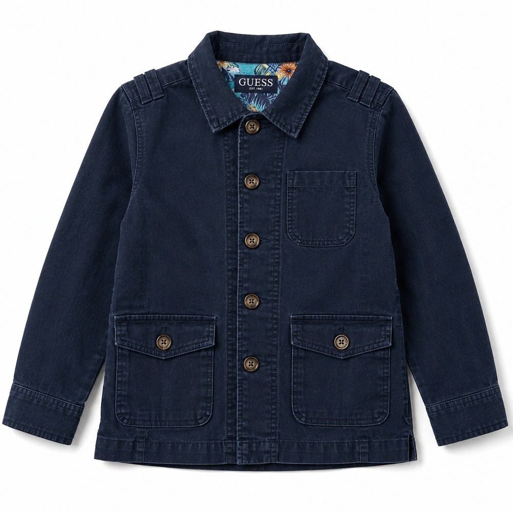 GUESS Los Angeles Utility Jacket Navy Blue Cotton Chore Women's Small 8/10